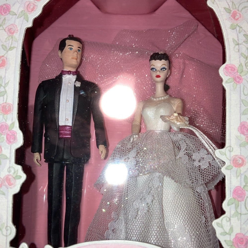 NRFB BARBIE & KEN Wedding Day, set of 2 ornaments, 1997.   $48